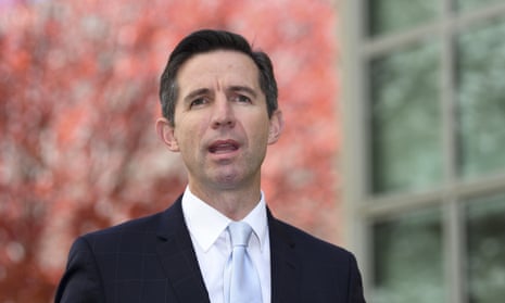 Trade minister Simon Birmingham in the Guardian’s original barley-tariff report; photograph Lukas Coch/EPA