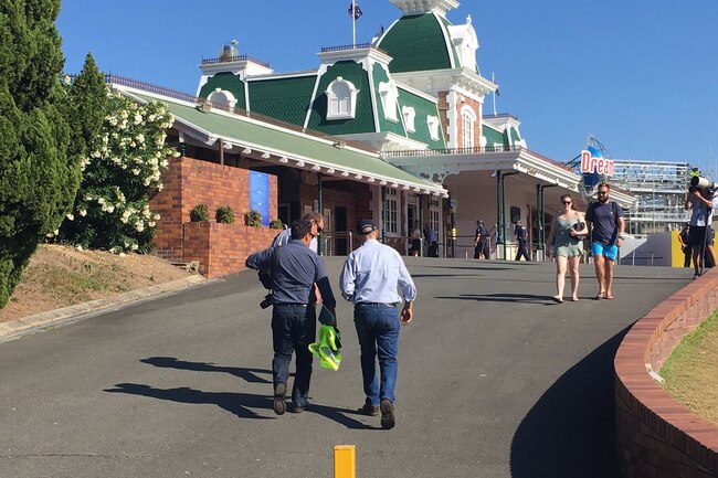 Workplace-safety officers arriving at Dreamworld on the day of the fatal ride accident