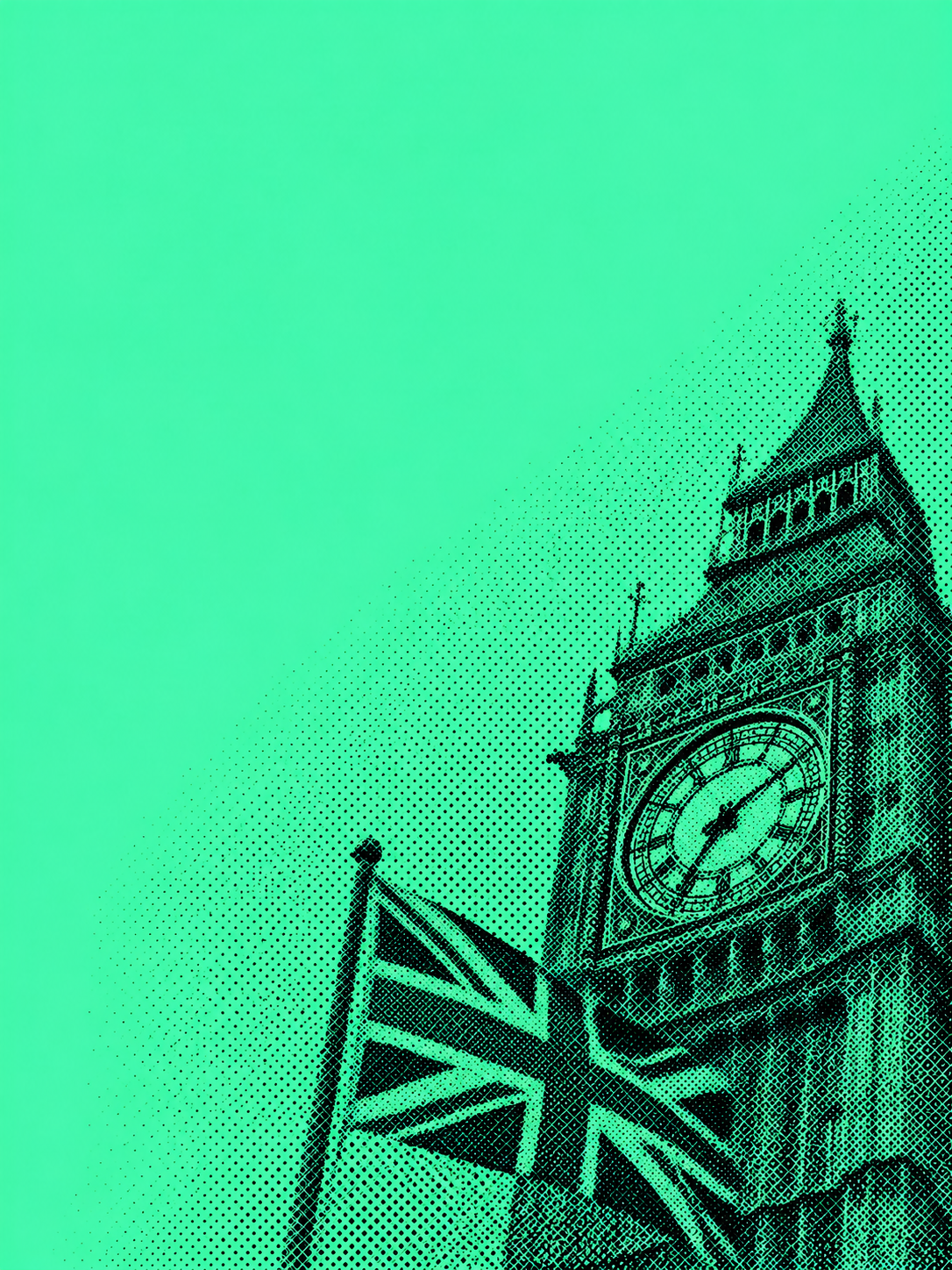AI-generated editorial halftone illustration; symbolic scene, not a documentary photograph