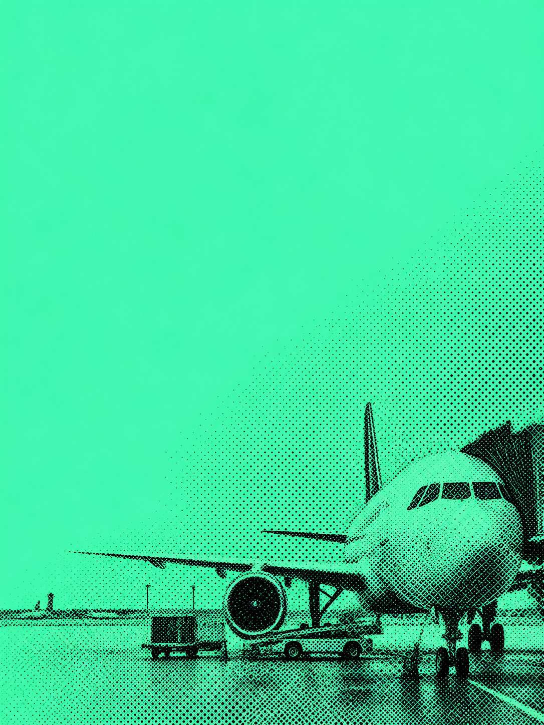 Established editorial aircraft halftone illustration
