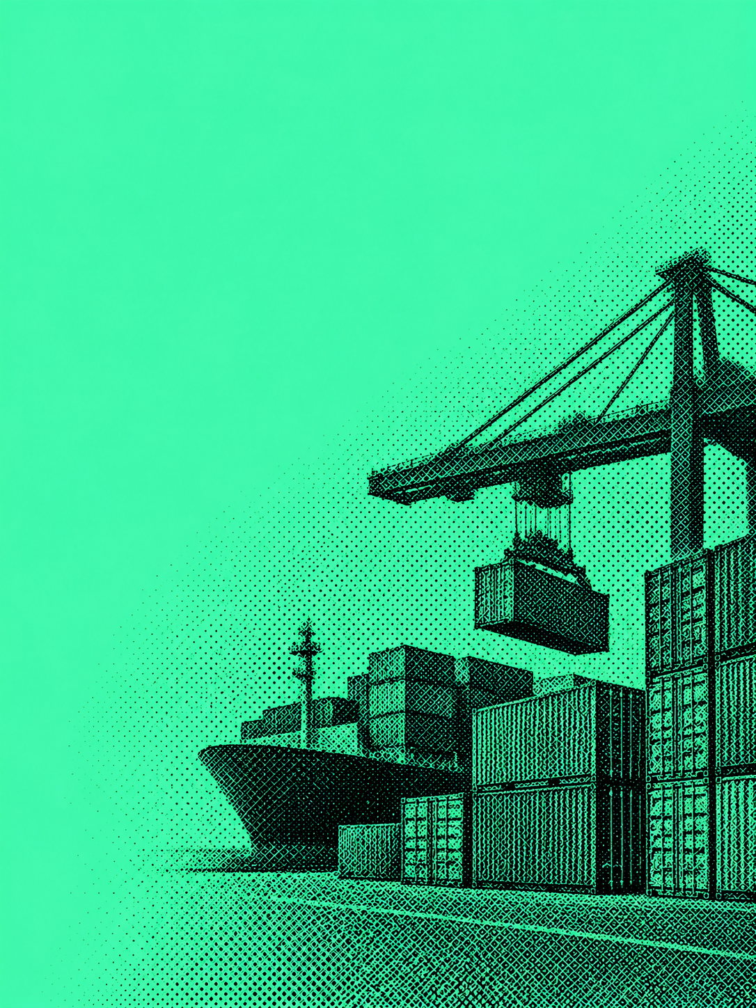 AI-generated editorial halftone illustration; symbolic scene, not a documentary photograph